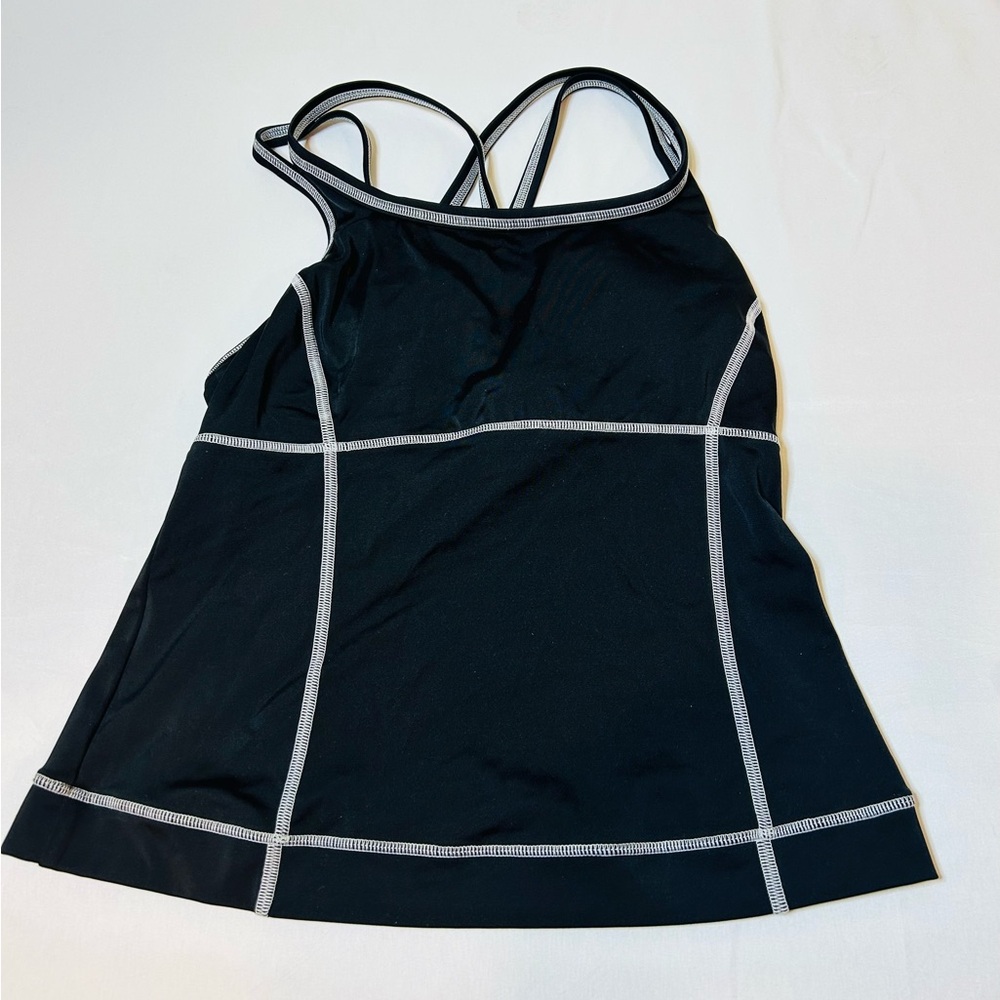 Lands' End Black Tankini swim suit with matching swim shorts size 2